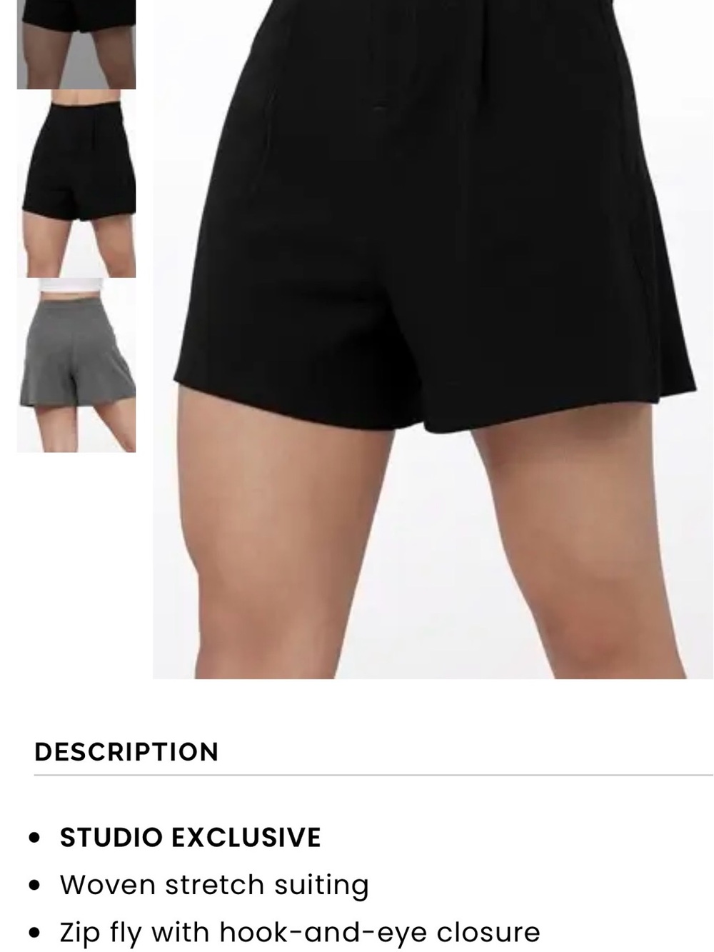 Weissman Black High-Rise Tailored Shorts